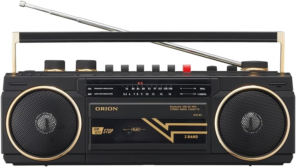 ORION SCR-B3IBK Bluetooth ステレオカセットデッキ ORION ステレオラジオカセット Bluetooth機能搭載 ブラック SCR