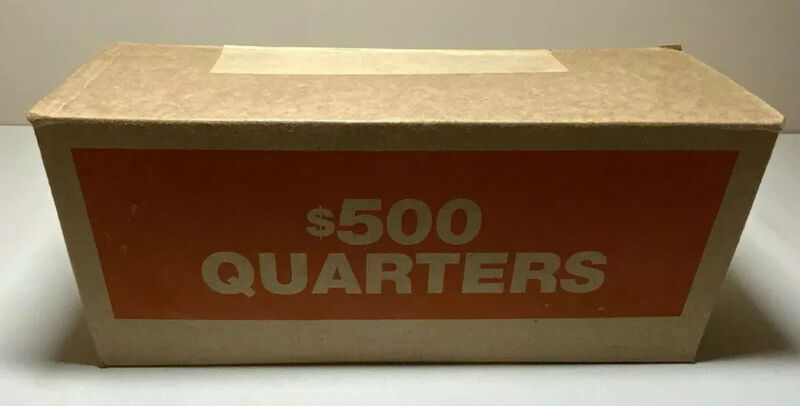 (1) WASHINGTON QUARTER BANK BOX- $500 FACE VALUE 50 ROLLS MIXED DATES CIRCULATED