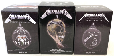 Nemesis Now METALLICA Holiday Christmas 3 Ornament Set NEW & UNOPENED In Stock