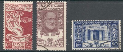 RC_15_54  KINGDOM - 1922 ''CINQUANTENARIO MORTE GIUSEPPE MAZZINI'' set. Used