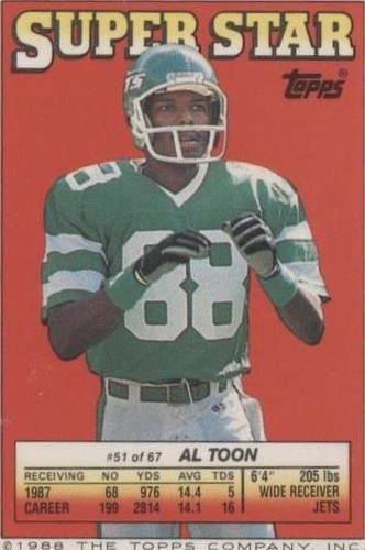 1988 Topps Super Star Sticker Back Cards Al Toon Mark Clayton #51