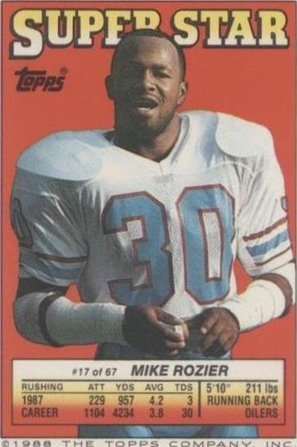 1988 Topps Super Star Sticker Back Cards Eric Dickerson Mike Rozier #17