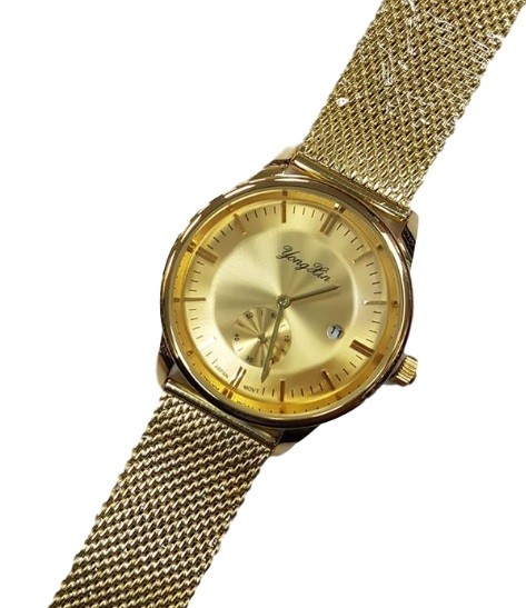 Orologio Da Polso 5560G Uomo Analogico Quarzo Moderno Fashion Oro Quad Dorat lac