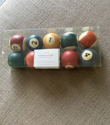 Pottery Barn Accents Vintage Pool Balls Assortment of 10  - 2.25''  NEW