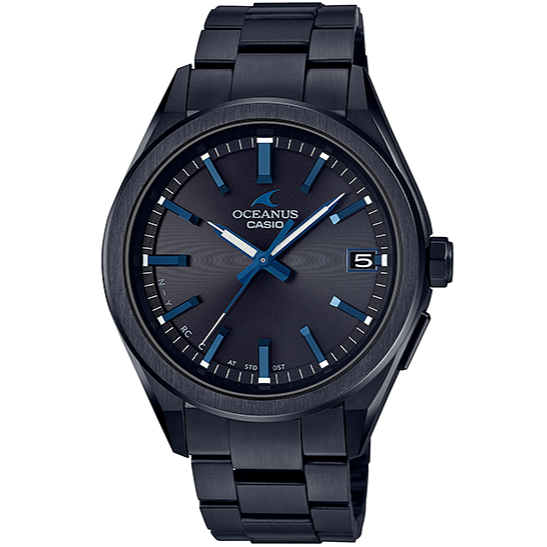 Pre-owned Casio Oceanus Ocw-t200sb-1ajf Bluetooth Radio Solar Watch All Black 41.4mm