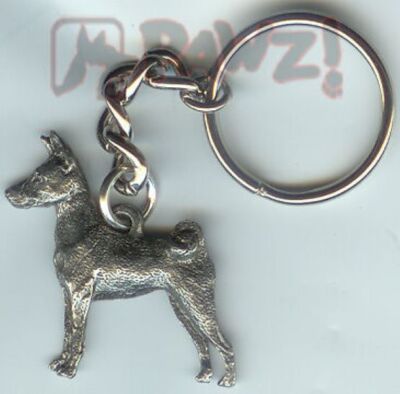 BASENJI Dog Fine Pewter Keychain Key Chain Ring New