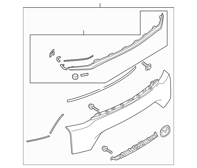 2016-2023 Mazda CX-9 OEM Rear Bumper Applique Panel Gray TK51-50-850D-2M