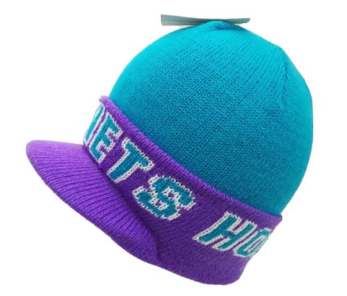 FUSION 90s deadstock long beanie ニット　USA vintage charlotte hornets beanie winter hat cap youth OSFA