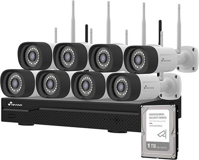 Kit videosorveglianza Nivian NV-KIT1630W6-8CAM-1TB WiFi NVR 16ch 8telecamere 3MP