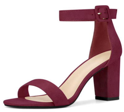 Burgundy top heeled sandals