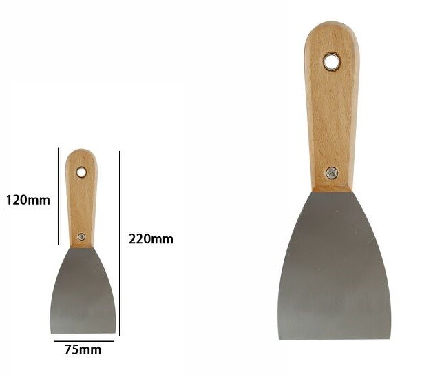 Spatola Per Stuccare Acciaio Temprato Manico Legno Misura 3" dfh