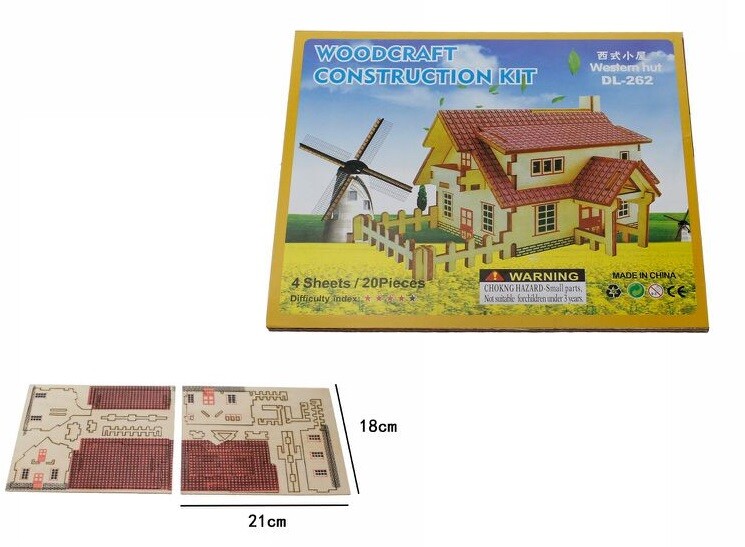 Puzzle 3D Legno Fattoria Modellino Modellismo Collezione Gioco Bambini dfh