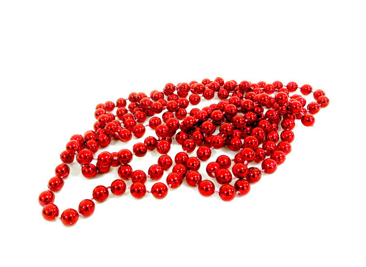 Catena Decorativa Natale Perline Plastica Decorazione Albero Rossa 10mmx3m dfh