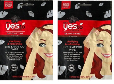 Yes To, Charcoal Clarifying Detoxifying Dry Shampoo Wipe For Brunettes, 2/pack