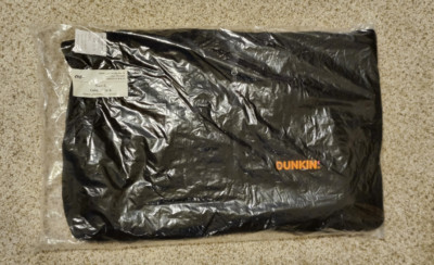 BRAND NEW BLACK DUNKIN' DONUTS LOGO ADULT QUARTER ZIP FLEECE JACKET - SIZE L