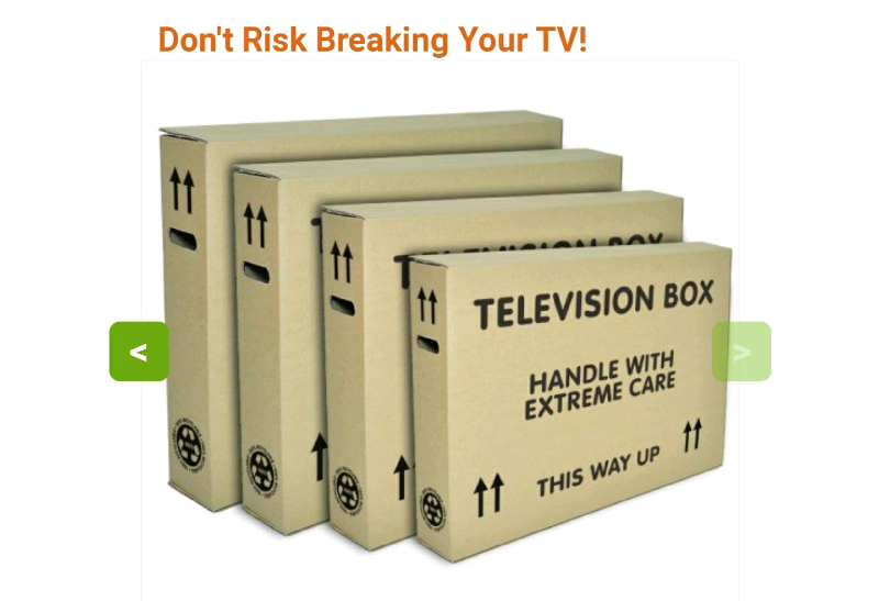 Empty TV Packaging Boxes From Size 19"75" Transport/Shipping in