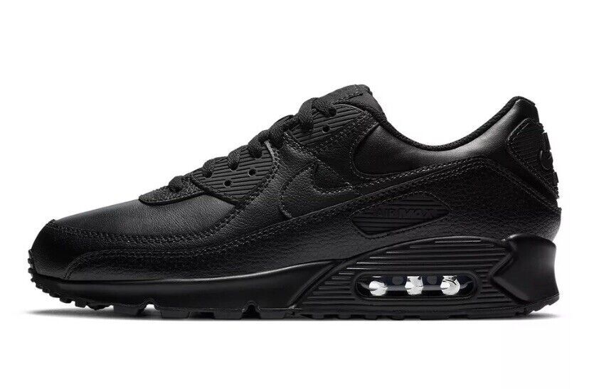 

Мужские кроссовки Nike Air Max 90 Triple Black CZ5594 001, новые, Черный, Air Max 90 Leather