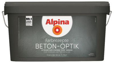 Alpina Wandfarbe Farbrezepte BETON-OPTIK (früher Beton Art Grau Komplett-Set)