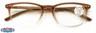 V.W.E. Lightweight Progressive Clear Bifocal Reading glasses - No Line or Bubble - Zero Power on Top Reader Translucent Slim (Brown, 1.75, x)