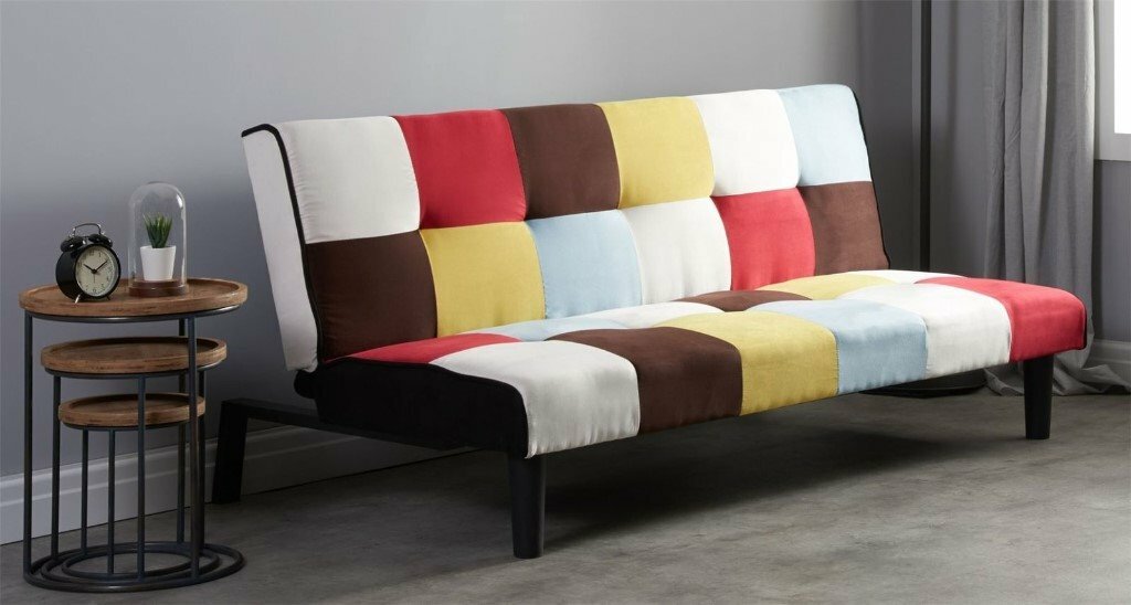 New boxed patchwork fabric sofabed. | in Somercotes, Derbyshire | Gumtree