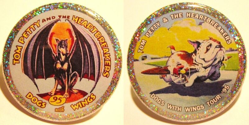 Tom Petty PIN BUTTON SET 1995 Dogs With Wings Tour Tribute Heartbreakers Rare