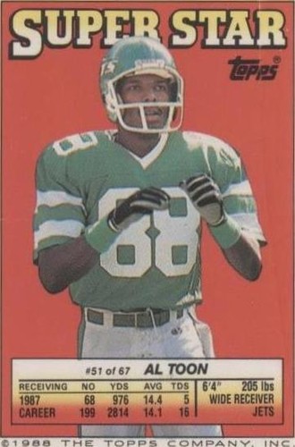 1988 Topps Super Star Sticker Back Cards Al Toon Deron Cherry Lionel Manuel #51