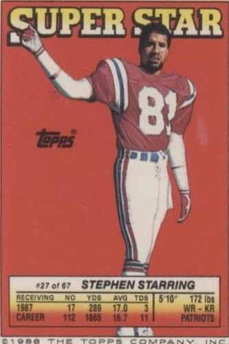 1988 Topps Super Star Sticker Back Cards Stephen Starring #27