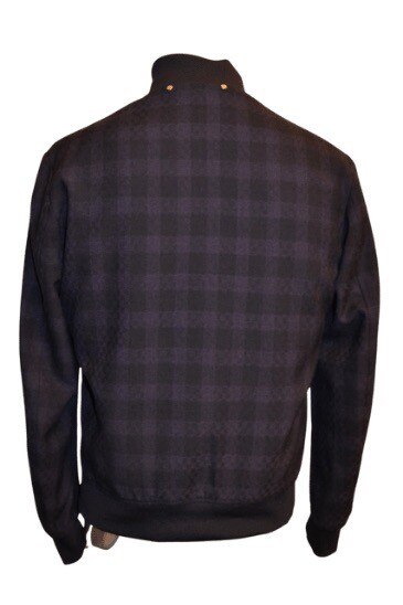 Pre-owned Paul Smith Mainline Black & Purple Check Wool Bomber Jacket “s”