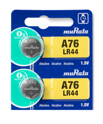 Murata LR44 A76 1.5V Alkaline Button Cell Battery 2 Pack Replaces Sony LR44
