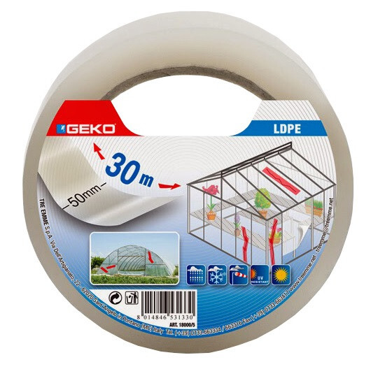 NASTRO ADESIVO PER SERRE RIPARA TELO TELONE SERRA 50 mm X 30 mt GEKO LDPE
