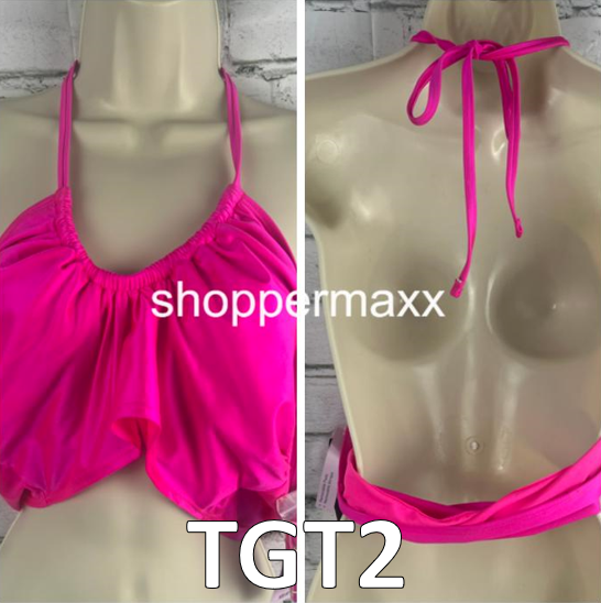 Women's Longline Wrap Halter Bikini Top - Wild Fable Pink Shine XL(16)
