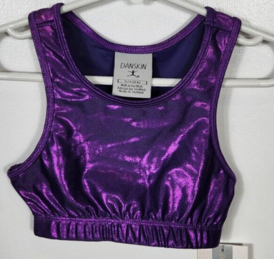 Danskin Gymnastics Girls Size Small (4-6) Purple Gymnastics Basics Bra Top NWT