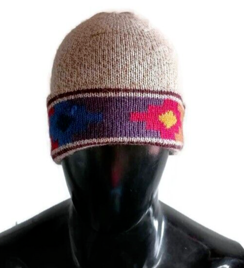Unisex Reversible Wool Chullo Hat Handmade Andean Heritage  display picture 2