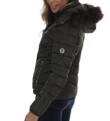 Women's Harvey and Jones Shelly Short Padded Parka Jacket in Green