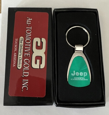 JEEP GRAND CHEROKEE Green Tear Drop Metal Key Chain