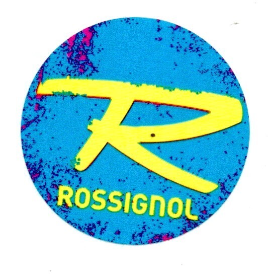 ROSSIGNOL SKIS & SNOWBOARDS YELLOW LOGO ON BLUE 2.25