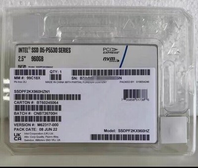 960GB Intel SSD D7-P5530 U.2 SSDPF2KX960HZN1 Series DC NVME Solid State Drive