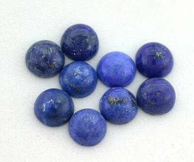 TWO 8mm Round Lapis Lazuli Cabochon Cab Gem Stone Gemstone Natural CM1
