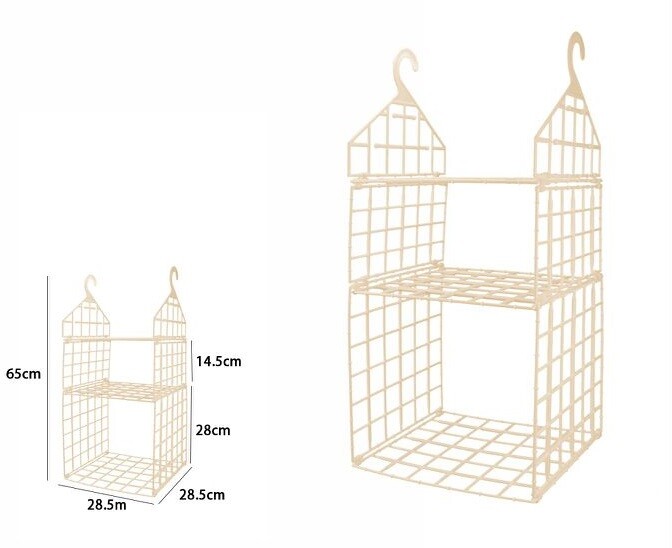 Organizer Per Armadio 3 Ripiani Con Ganci Grucce Salvaspazio 65x28.5x28.5cm dfh