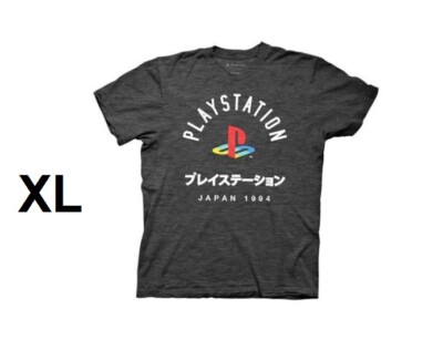 Playstation Mens Graphic Tee Ripple Junction Playstation Japan 1994 Charcoal XL