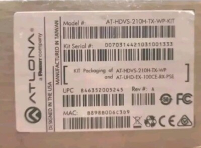 Atlona AT-HDVS-210H-TX-WP-Kit  4K HDMI/HDBaseT Wall Extender Tx/Rx Kit Open Box