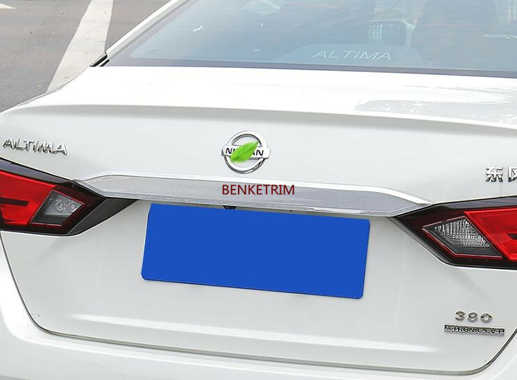Chrome FIT FOR NEW Nissan Altima 2019 abs Rear Trunk Box Tail Gate Deocr Trim