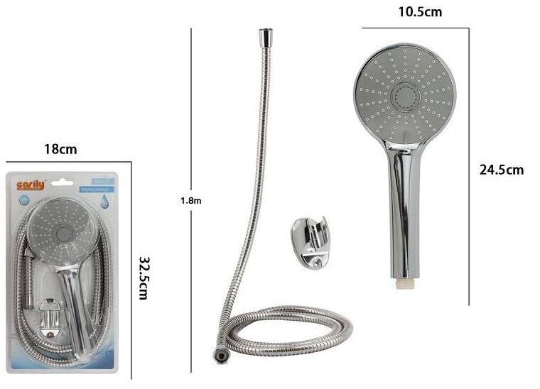 Kit Bagno Doccetta Doccino Soffione Doccia Con Laccio 1,8m e Staffa 69318 dfh