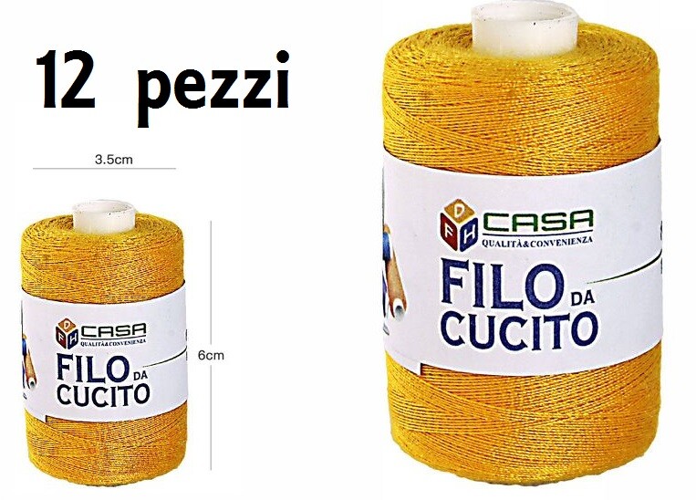 Set 12 Pz Filati Rocchetto Filo Da Cucito Sarto 3,5x6cm Arancione 64406-22 dfh