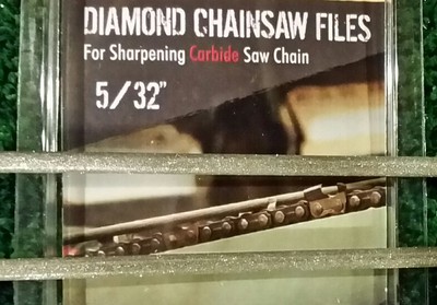 5/32 Diamond Chainsaw file 5/32'' for 3/8 LP Low Profile Carbide chain 2 pack