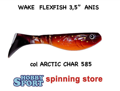 WAKE FLEXFISH 3,5" ANIS COL. 585 ARCTIC CHAR SILICONICO SPINNING BLACK BASS