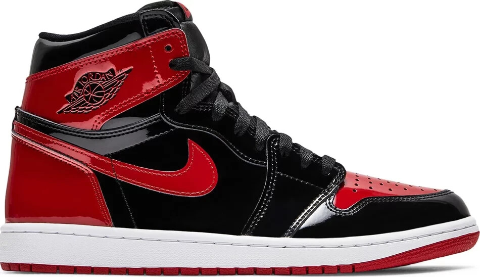 ☆美品NikeAir Jordan 1 High OG \"Patent Bred Air Jordan 1 High Patent Bred Restocking On SNKRS