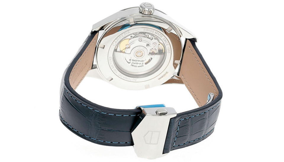 Pre-owned Tag Heuer Carrera 41mm Auto Ss Blue Dial Lthr Men's Watch War201e.fc6292