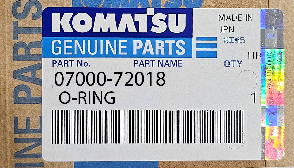 P/N 07000-72018, O-RING P60, NEW KOMATSU OEM