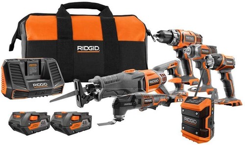 Ridgid (R9641) 18V, Cordless, Power Tool, 6 Tool, Combination Set NEW